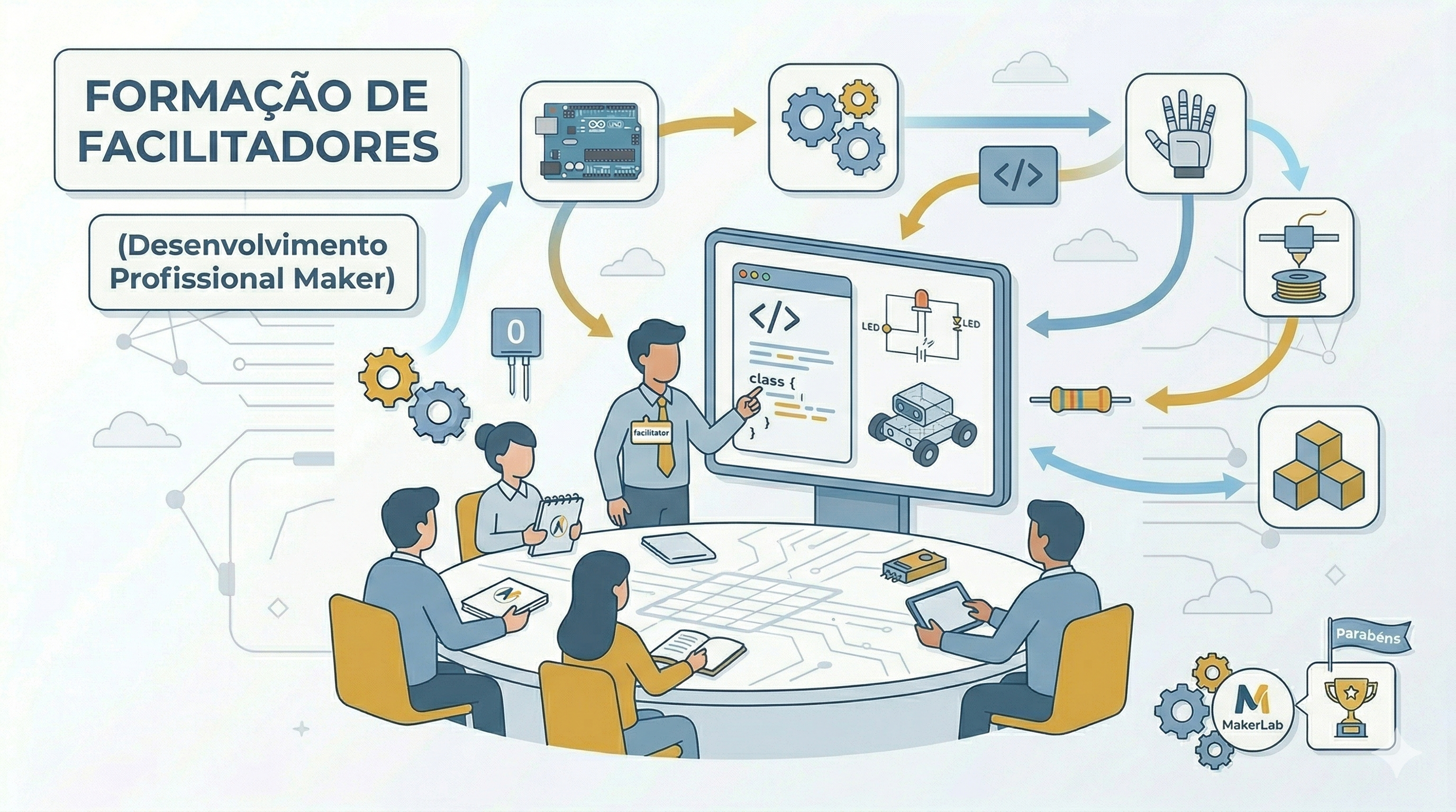 Alunos em atividade MakerLab3D